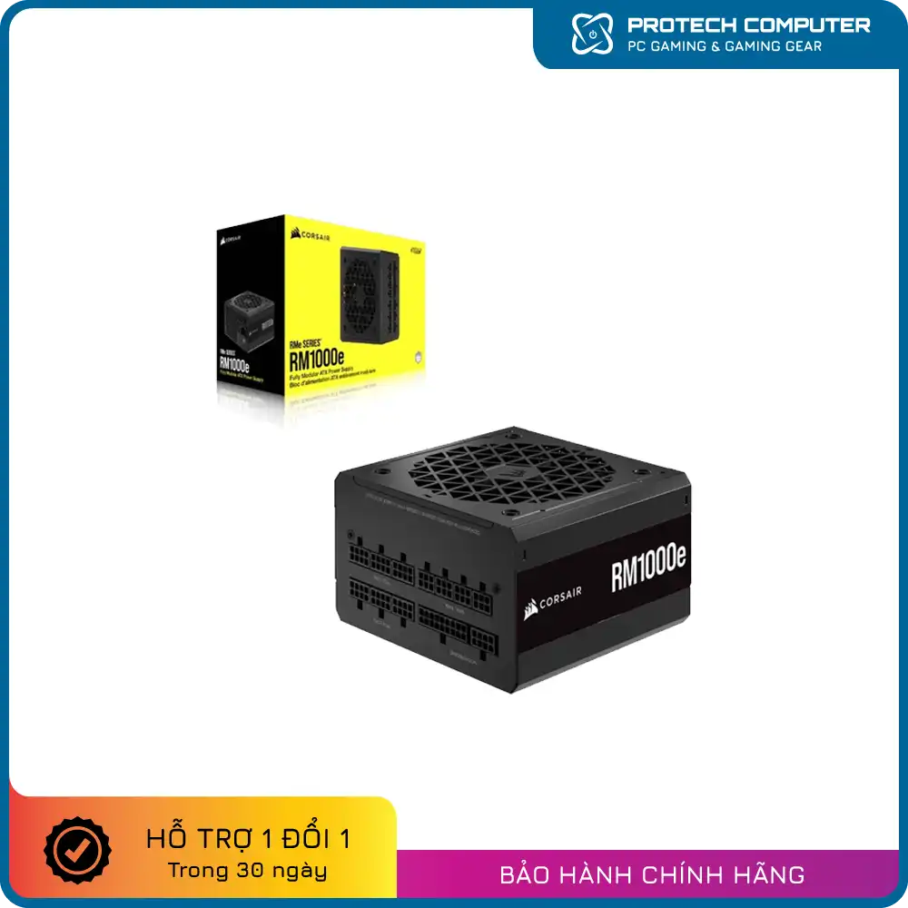 Nguồn máy tính Corsair RM1000e ATX 3.0 - 80 Plus Gold - Full Modular (1000W)